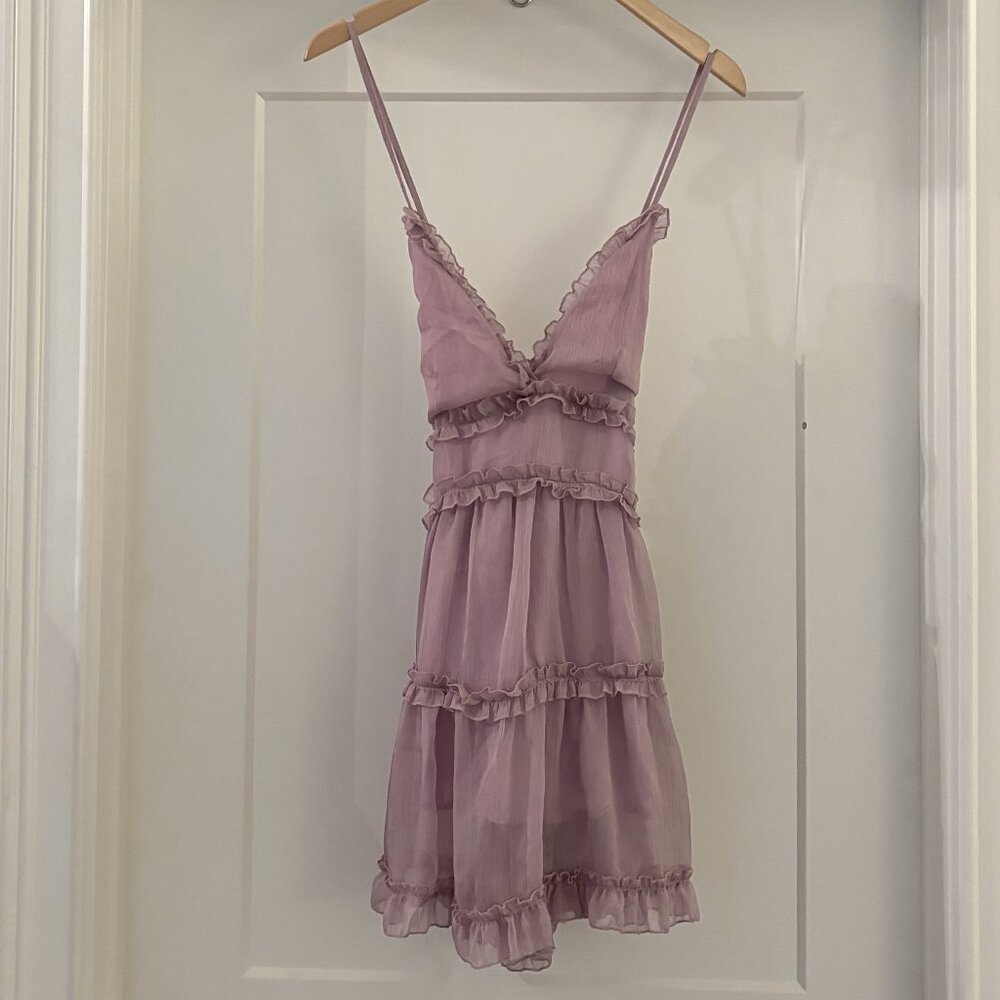 Windsor Purple Flowy Ruffle Dress – Size Small